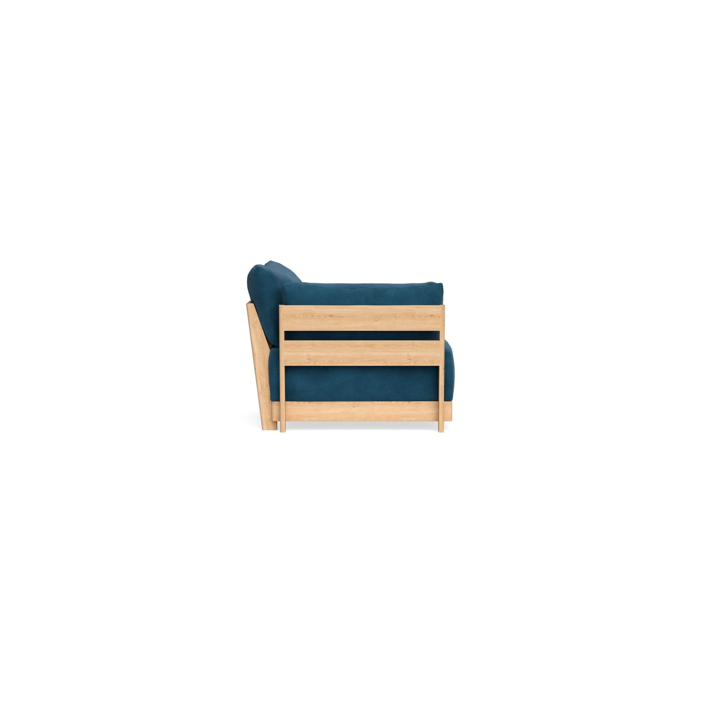 Modular Bondi Latte End Chair in Commodore Blue | Memory Foam Blend