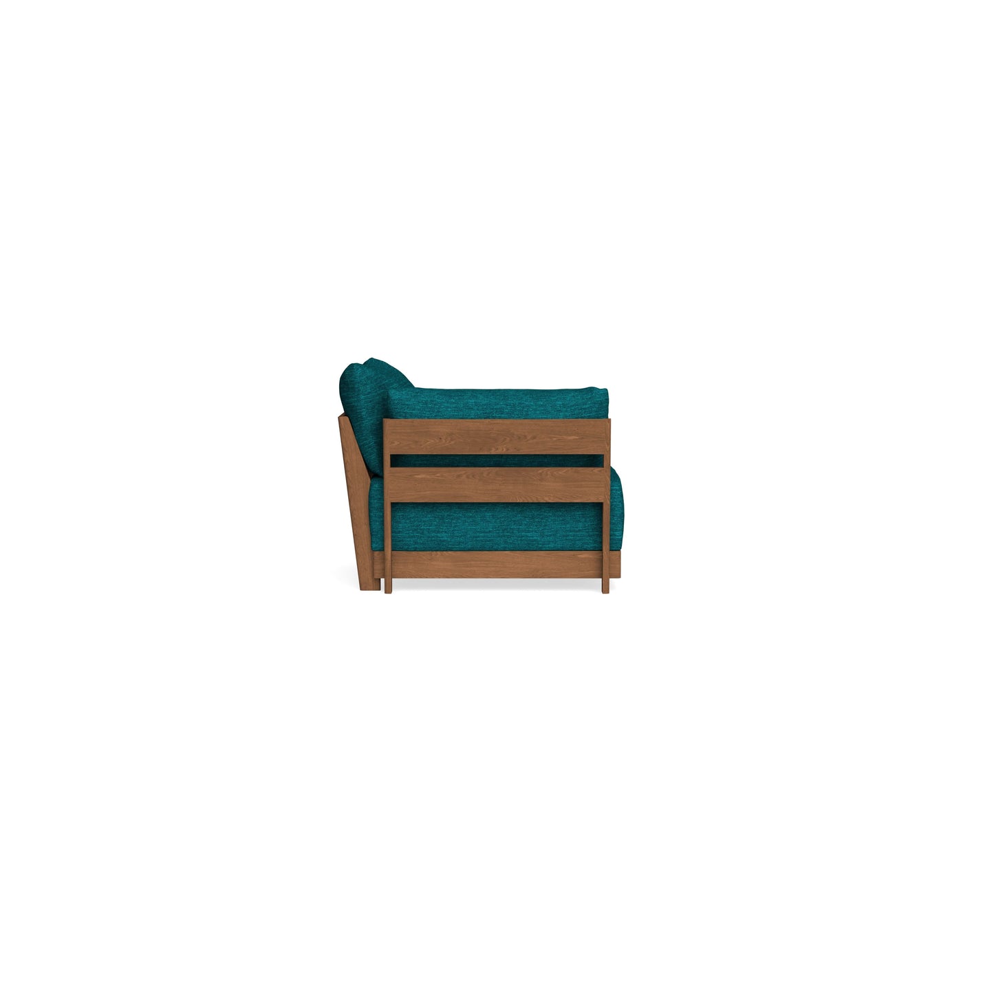 Modular Bondi Espresso End Chair in Marine Teal | Memory Foam Blend