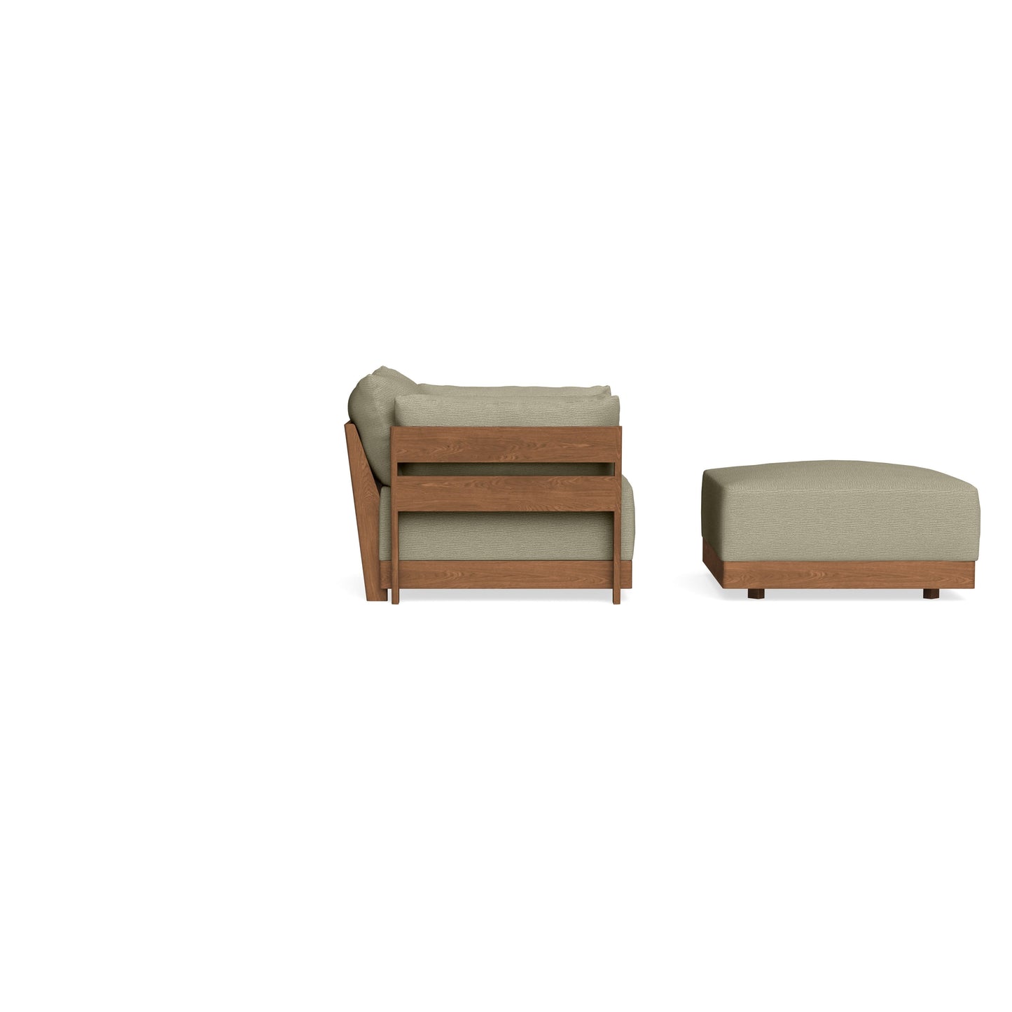 Modular Bondi Espresso Armchair + Ottoman in Cappuccino | Memory Foam Blend