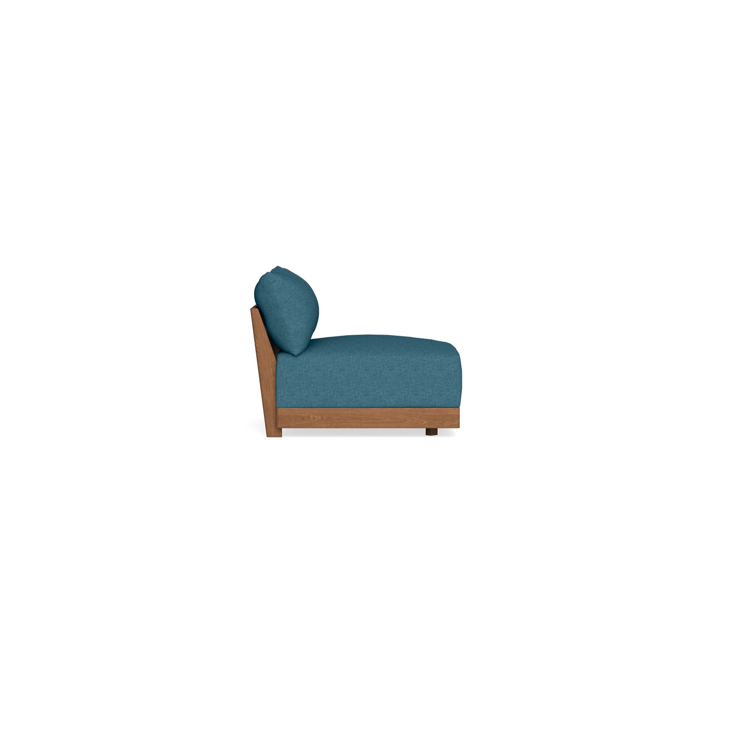 Modular Bondi Espresso Armless Chair in Aegean Blue | Memory Foam Blend