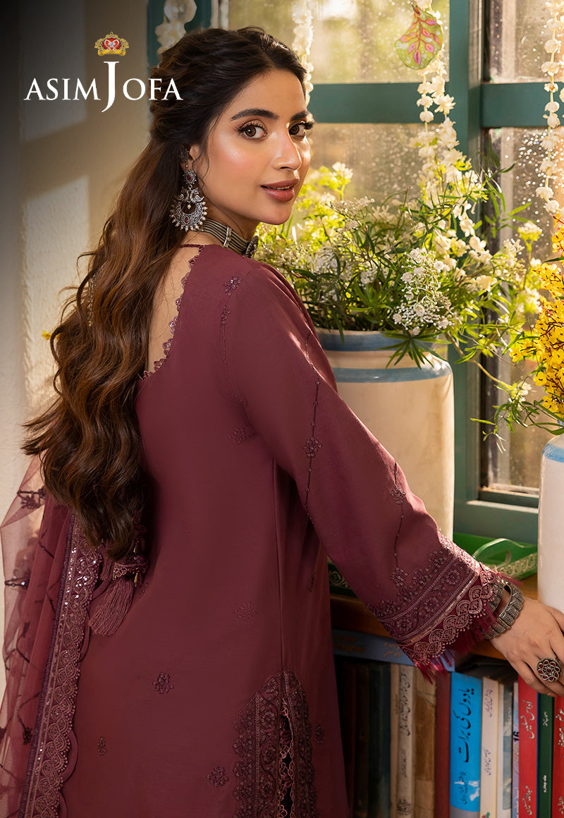 AJSW-10 EMBROIDERED LAWN SILK 3 PCS