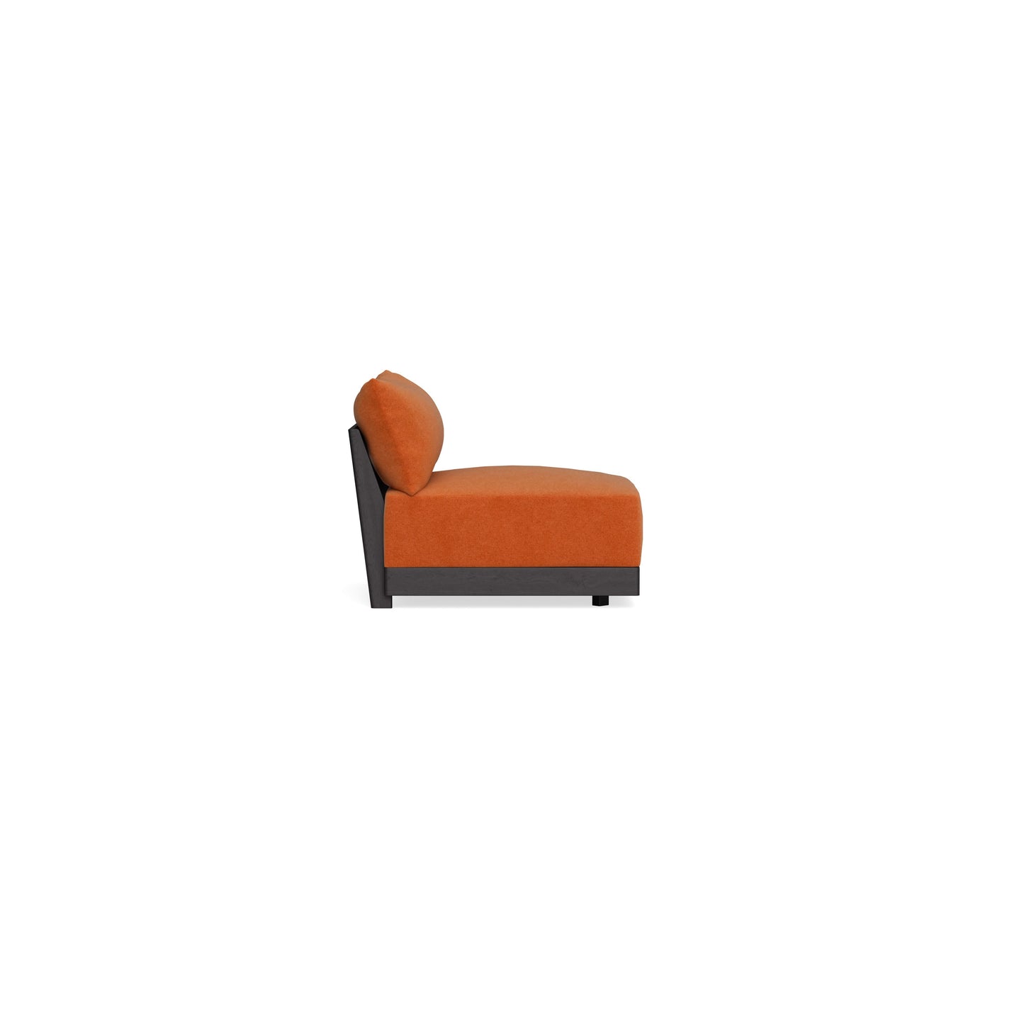 Modular Bondi Black Armless Chair in Terracotta | Memory Foam Blend