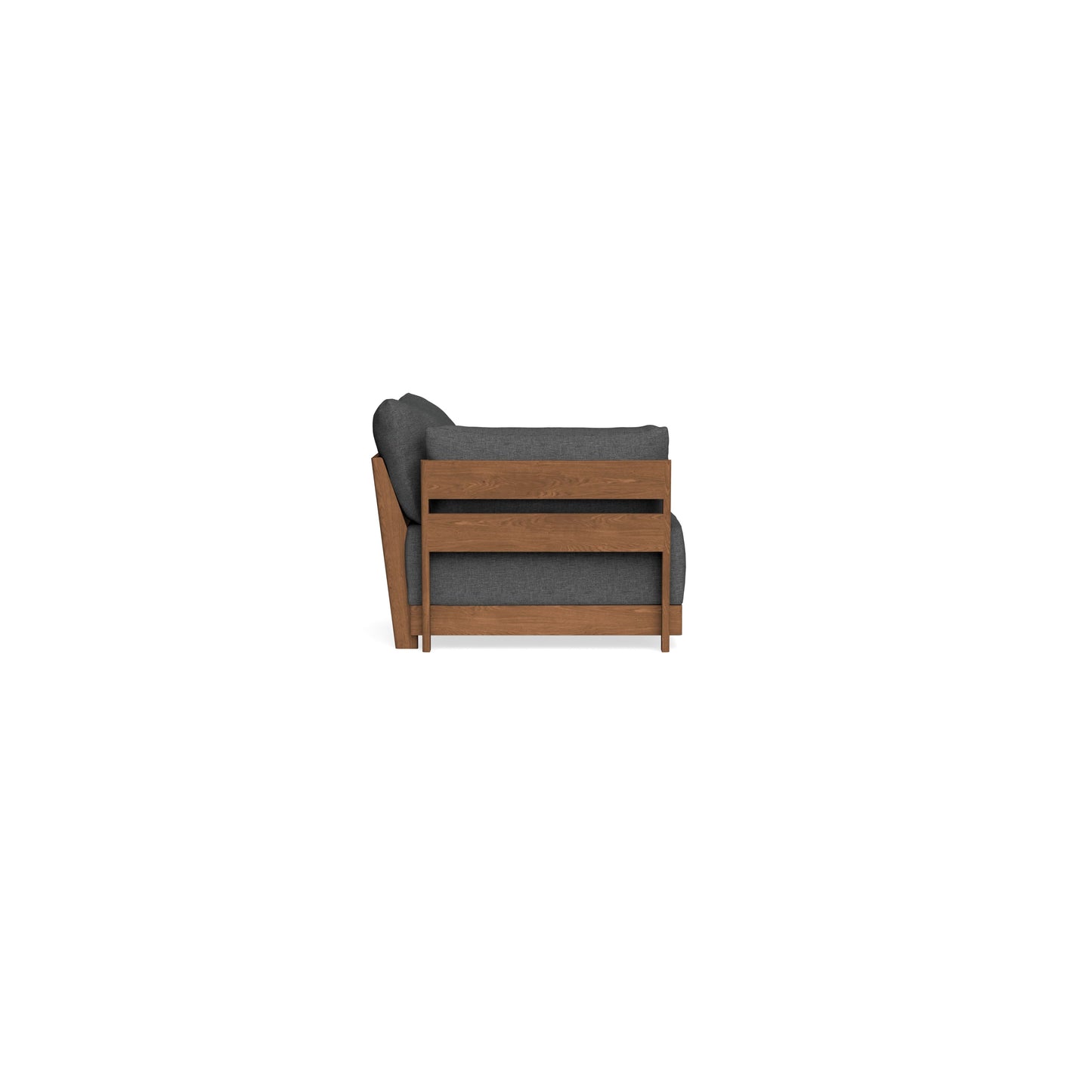 Modular Bondi Espresso End Chair in Pebble | Memory Foam Blend