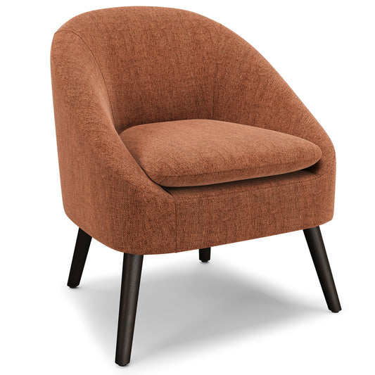 Divine Upholstered Accent Chair with Removable Cushioned Seat and Curved Back