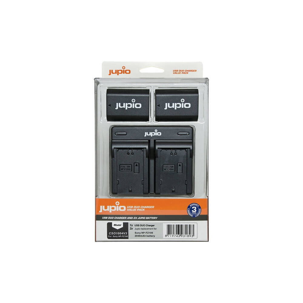 Jupio 2x Batteries 2040mAh & USB Dual Charger Kit For Sony NP-FZ100