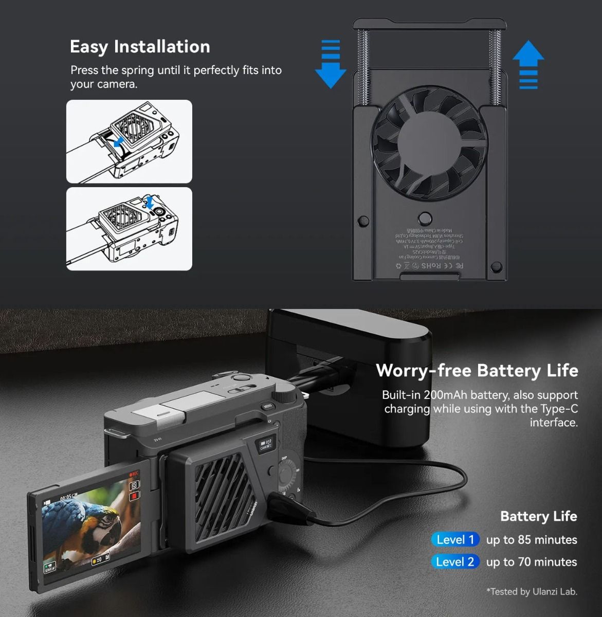 Ulanzi Camera Cooling Fan (Black)