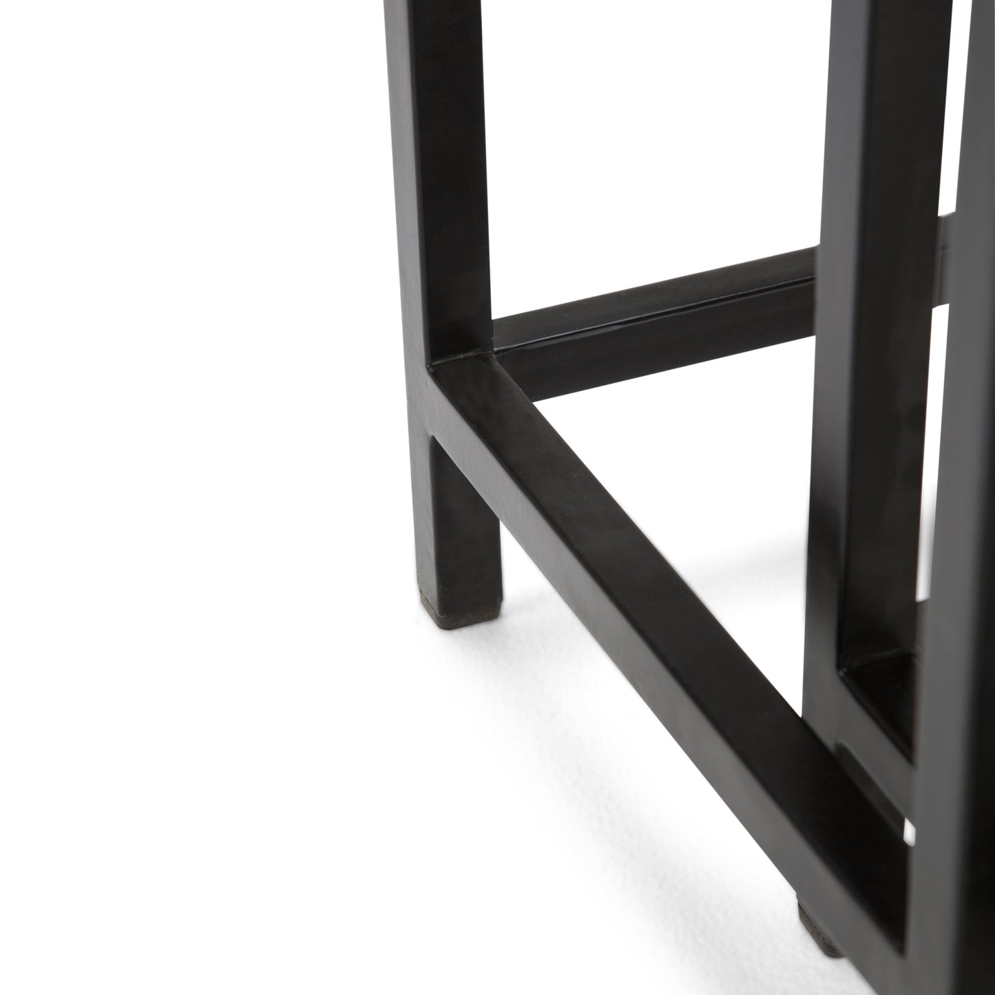2-Piece Rectangular Nesting Side Table with Metal Frame