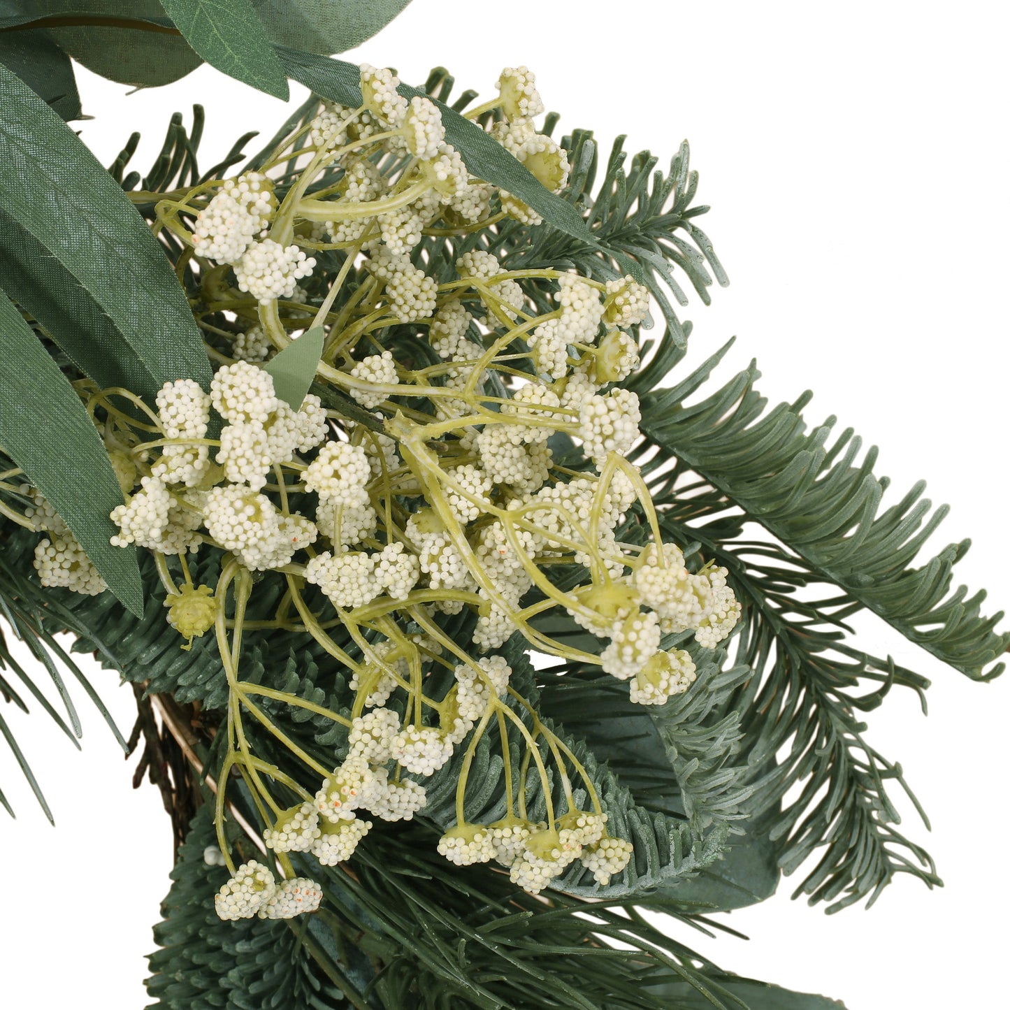 Krylo 30-inch Wreath with Eucalyptus Leaves, Pine Twigs