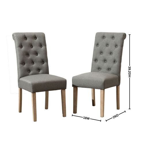 Driva 7-Piece Dining Set with Turned-Leg Table and 6 Tufted Chairs
