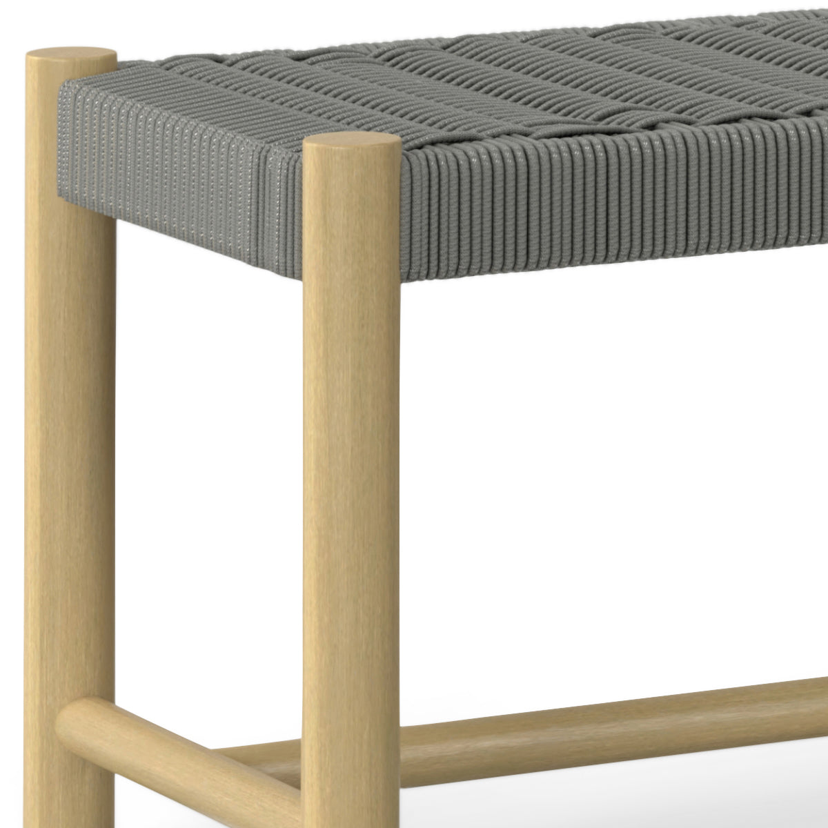 Jamboree Woven Rope Outdoor Bench with Wooden Legs