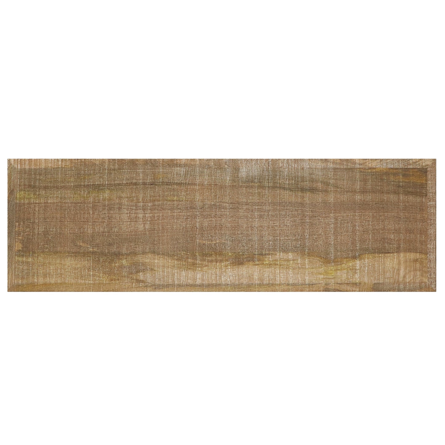Wood Bench with Tapered Powder-Coated Metal Legs