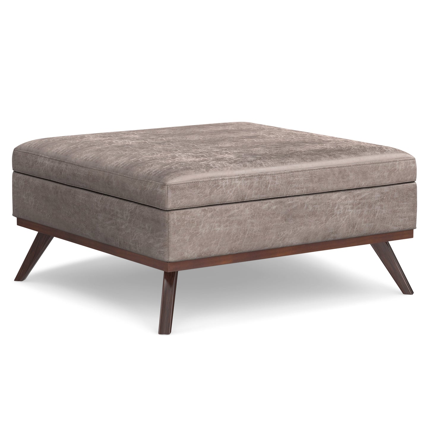 Venture 40"W Square Flip Top Ottoman with Wood Frame