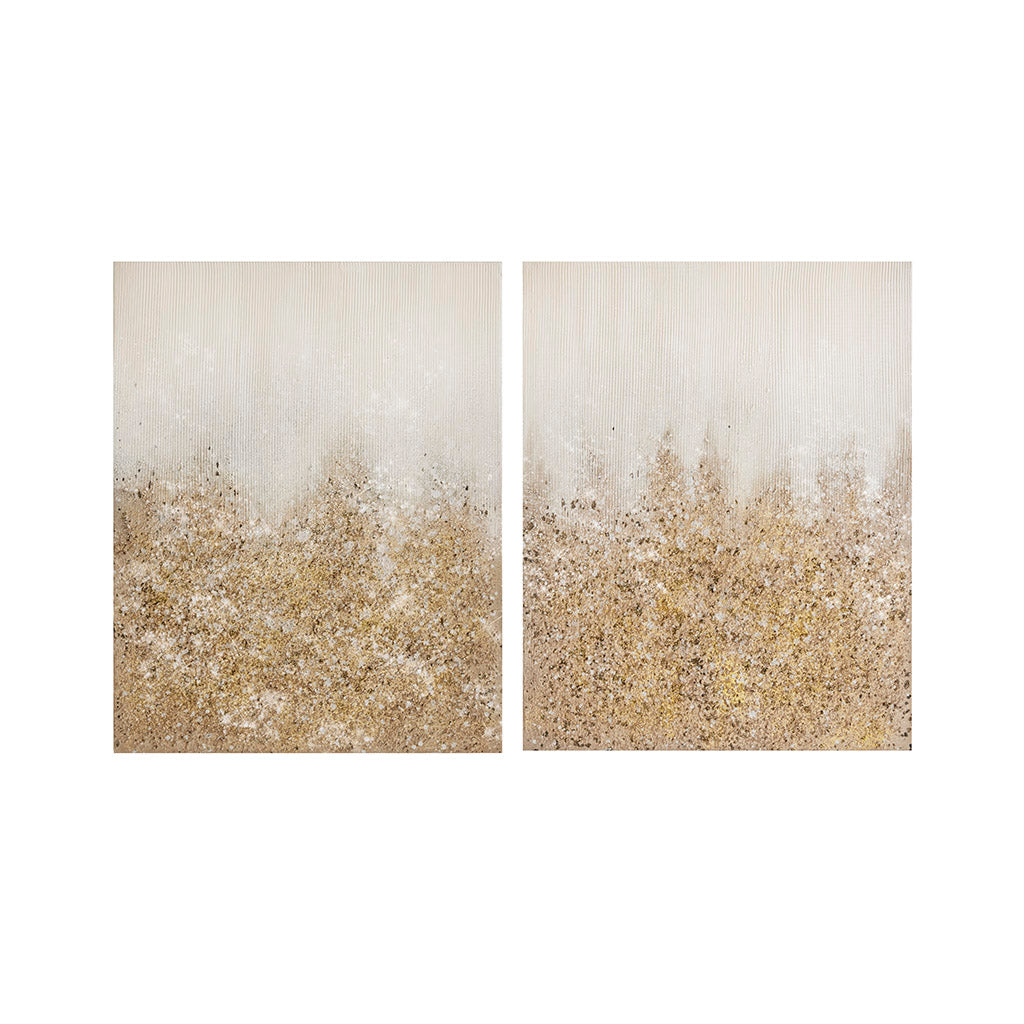 Cliffton 2-Piece Canvas Wall Art Set with Real Rock and Stone Embellishments