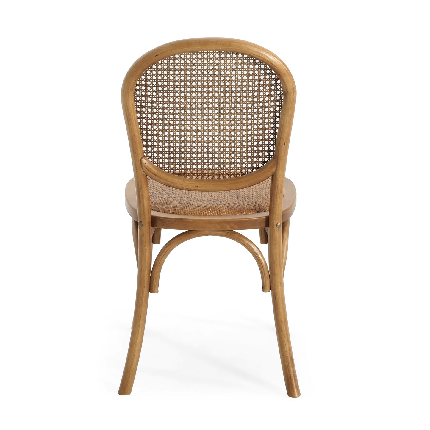 Qyros Dining Chair with Round Backrest and Curved Legs, Set of 2