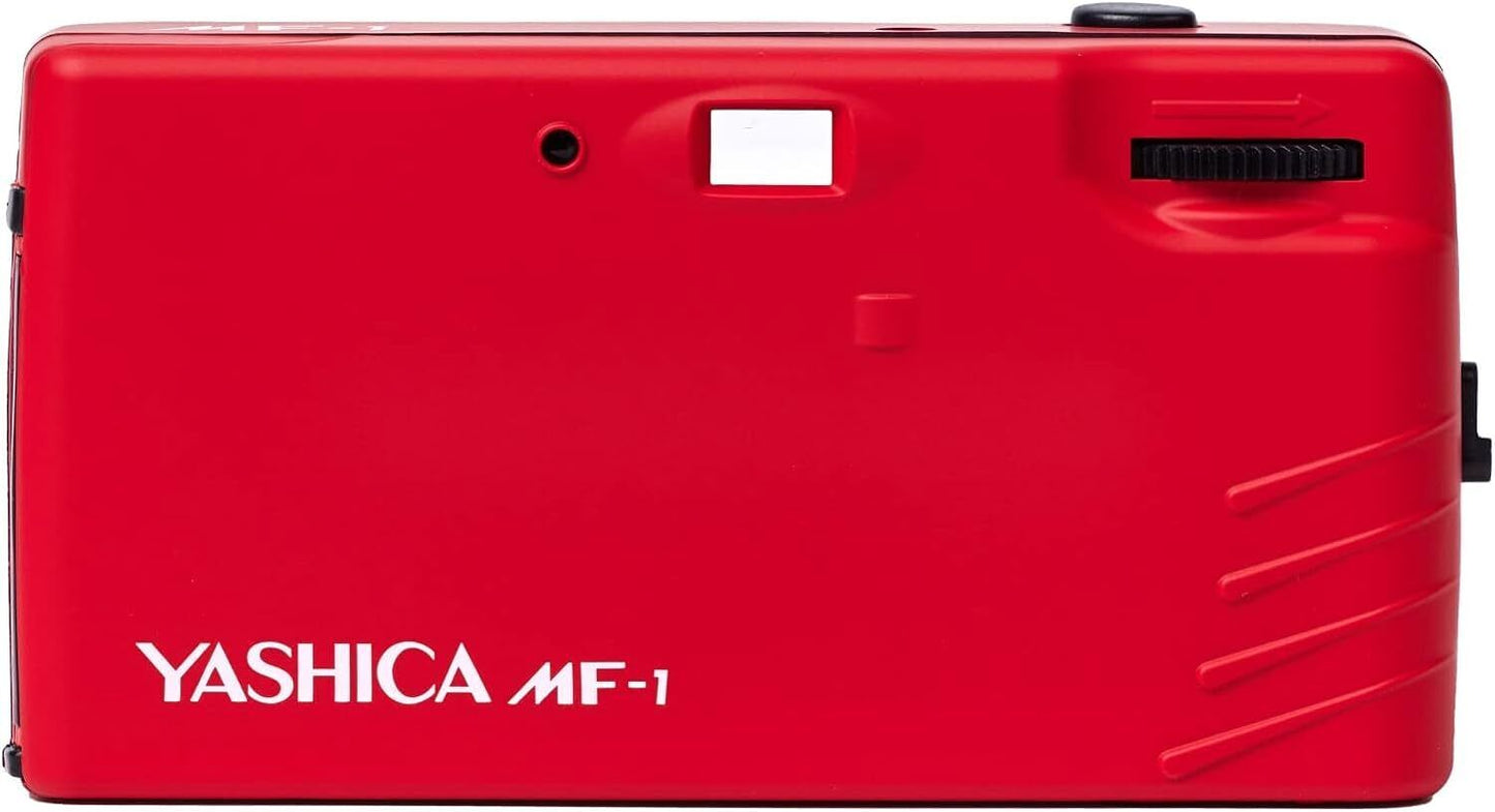 Yashica MF-1 Snapshot Reusable 35mm Film Camera Set (Red)
