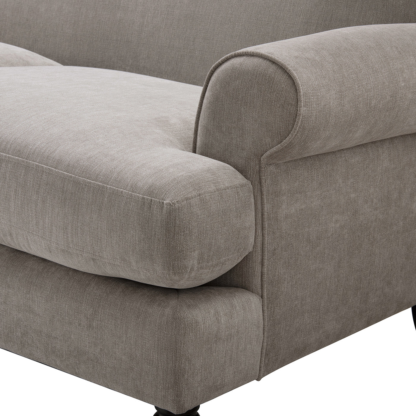Creations Upholstered Sofa with Metal Casters and 3 Cushions Tightback
