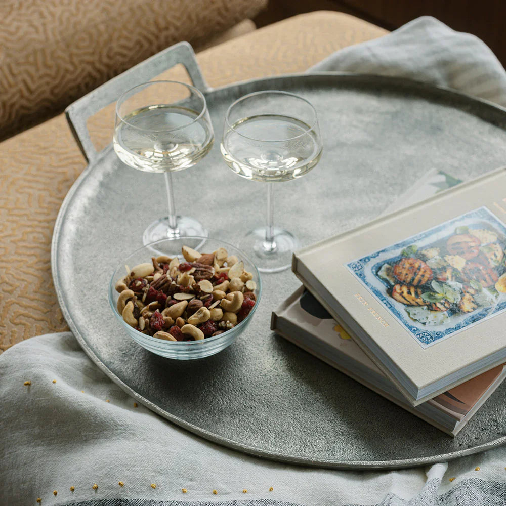 Aluminum Round Tray with Handles