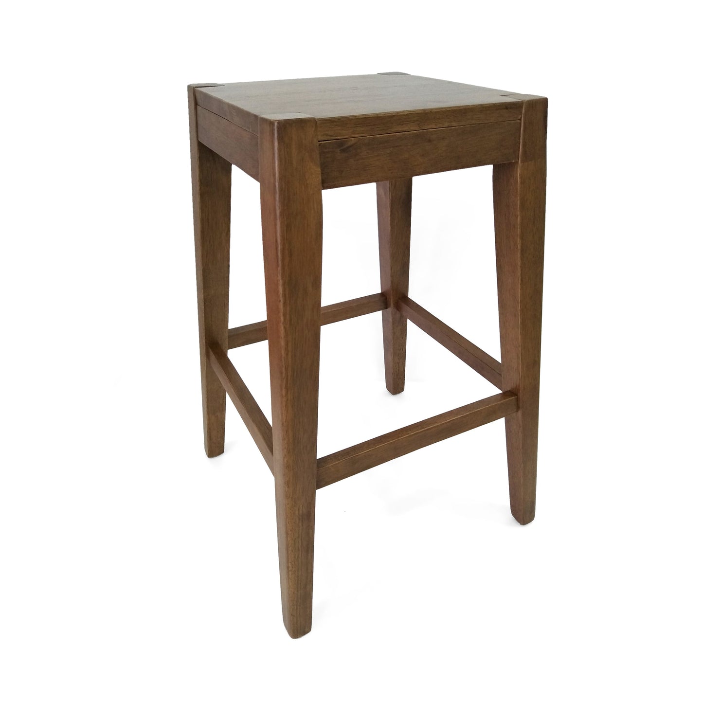 Wood Counter Stool with Armless Design and Footrest, Set of 2