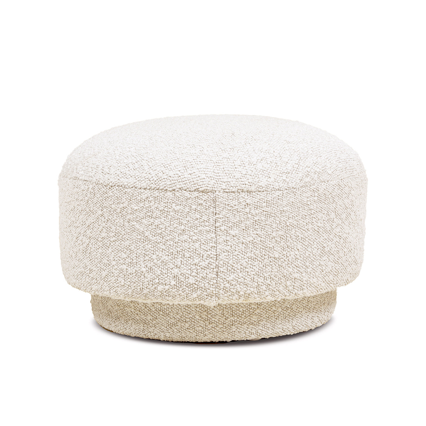 Mushroom Footstool with Sherpa-Textured Upholstery