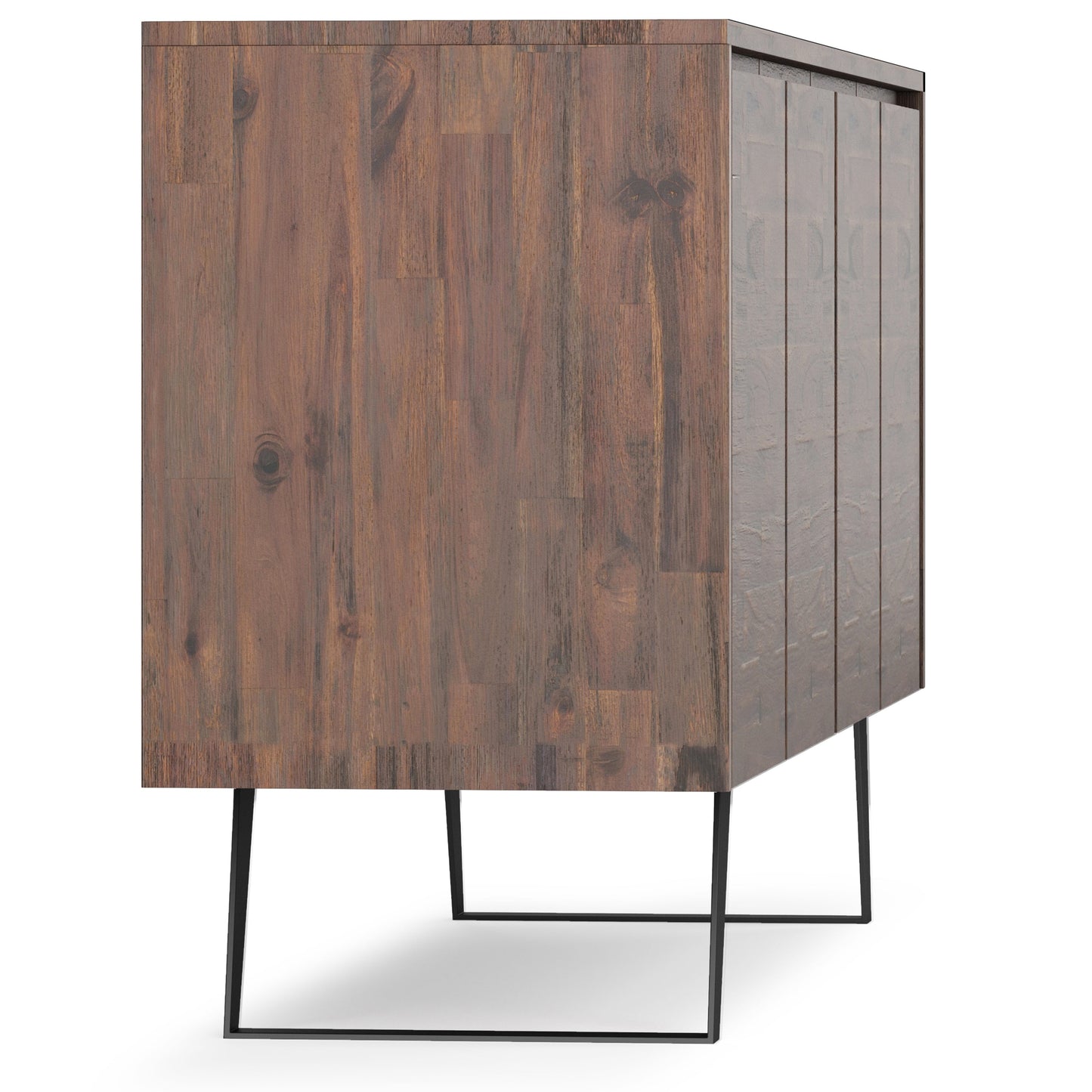 Passage 4-Door Buffet Cabinet with 4 Adjustable Shelves and Metal Angled Legs