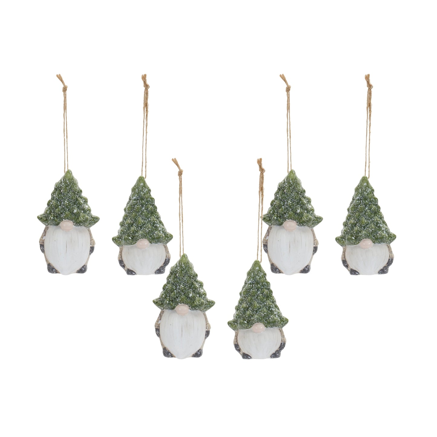Terra Cotta Gnome with Pine Tree Hat Ornament, Set of 2
