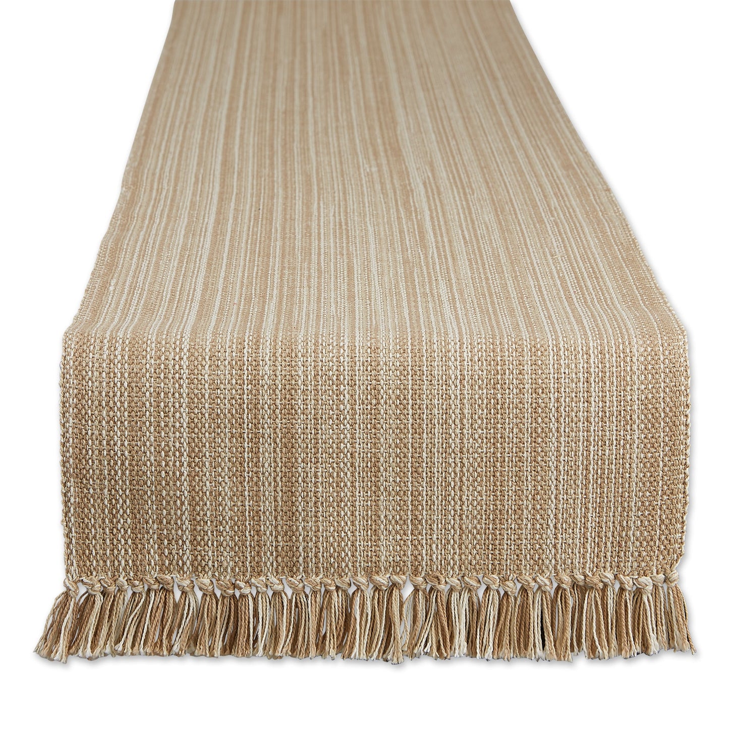 Taupe Variegated Fringe Table Runner 13X108