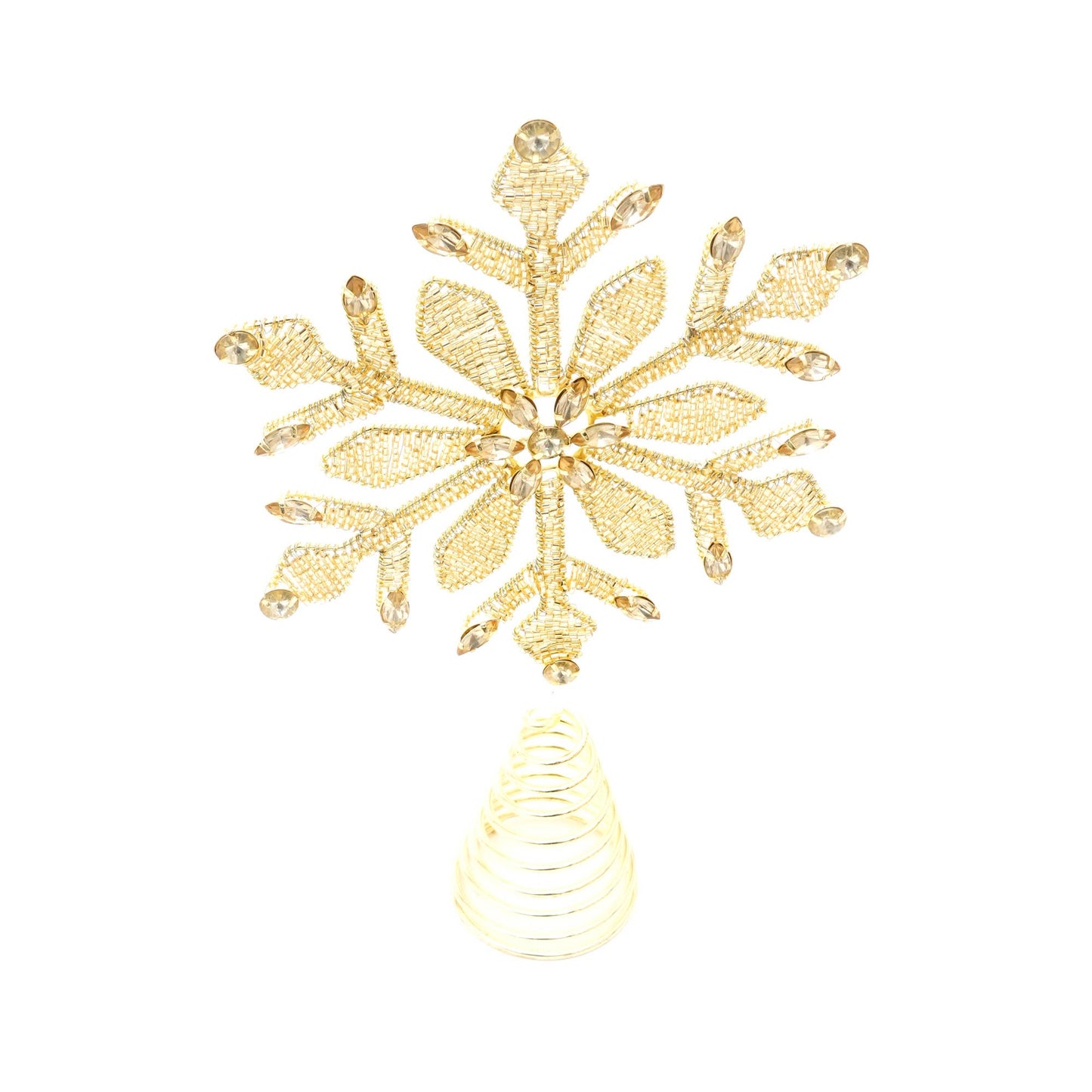 Golden Bead Work Tree Topper, Set of 2