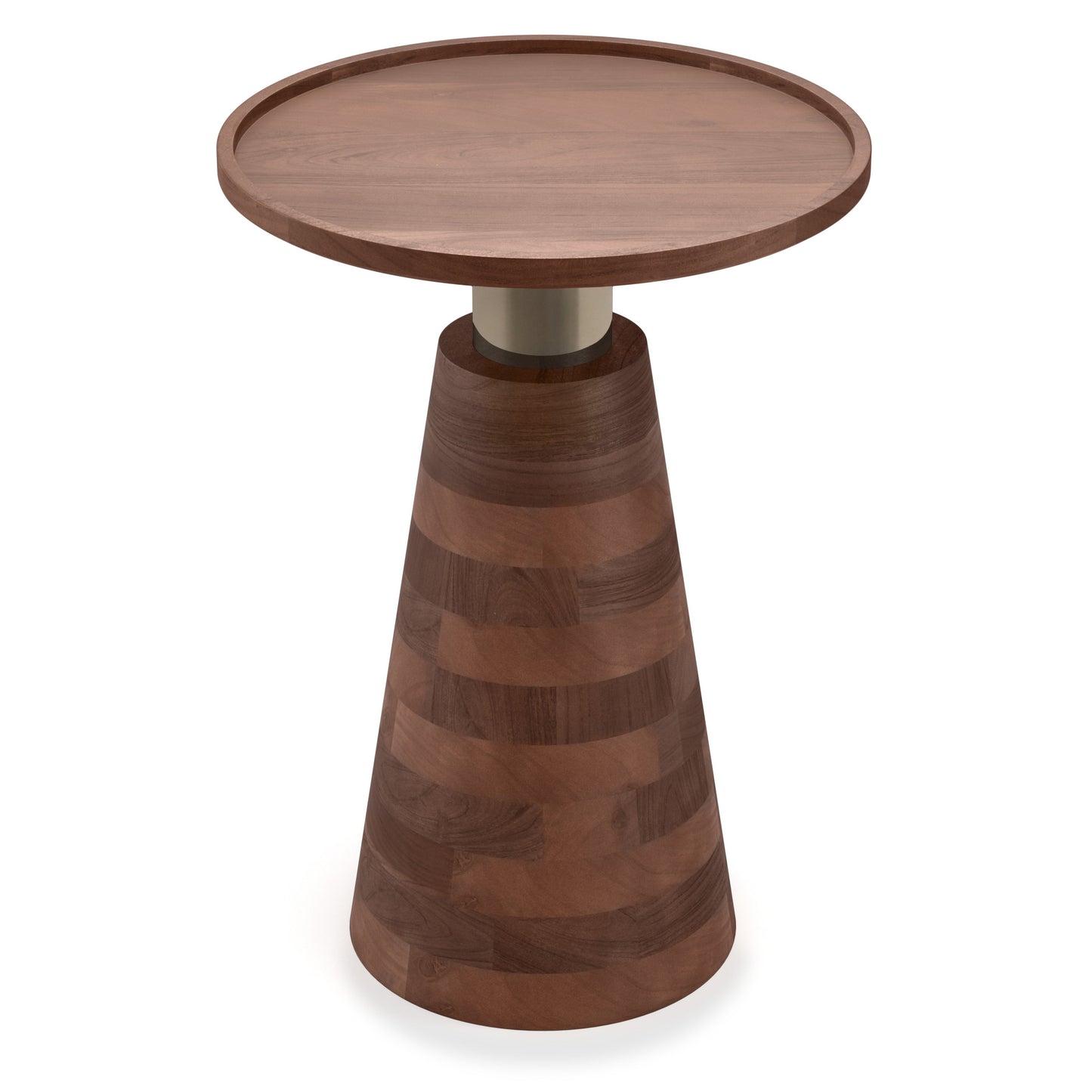 Side Table with Round Top and Cone-Shaped Pedestal