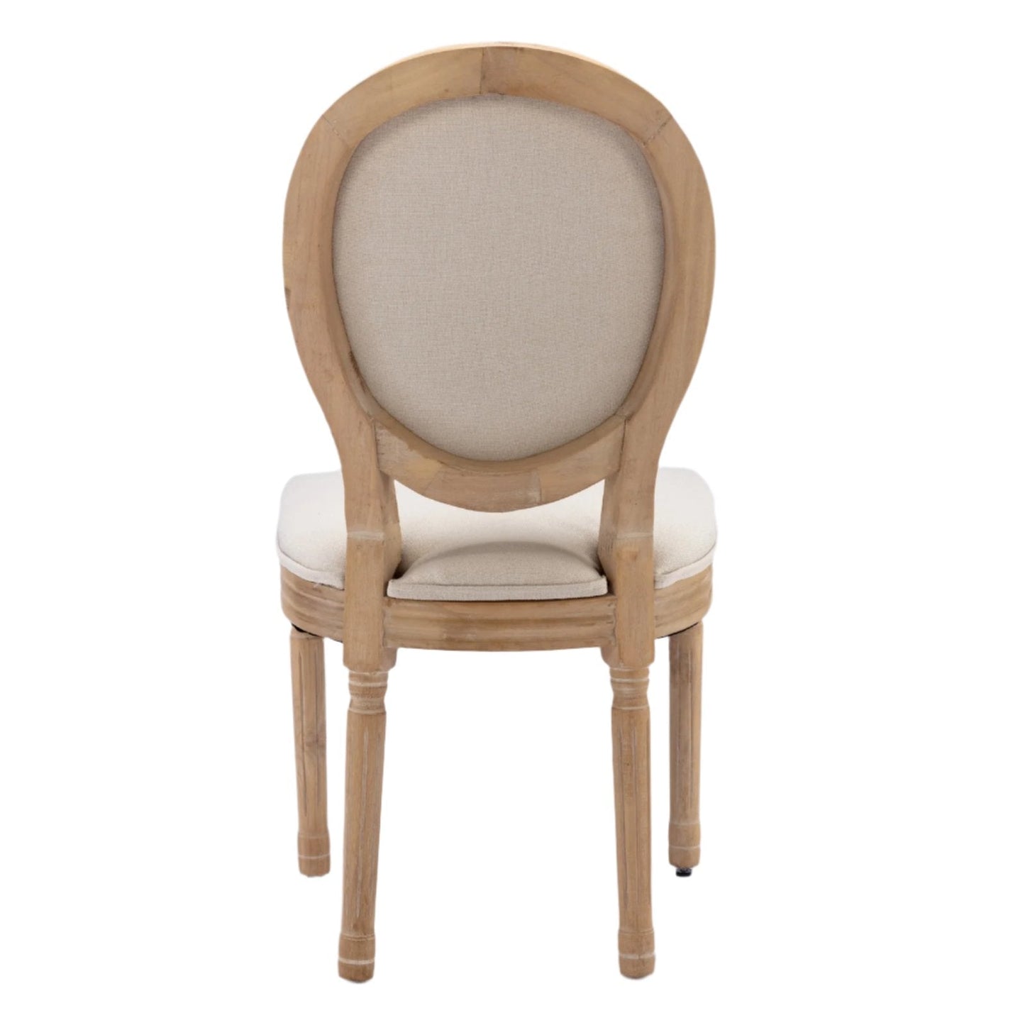 Upholstered Dining Chair with Round Back and Solid Wood Frame, Set of 2