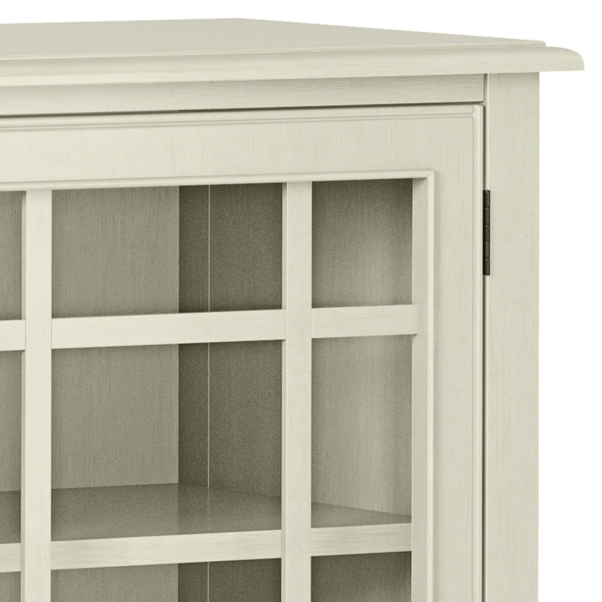 Low Storage Cabinet with Double Tempered Glass Doors and 2 Adjustable Shelves