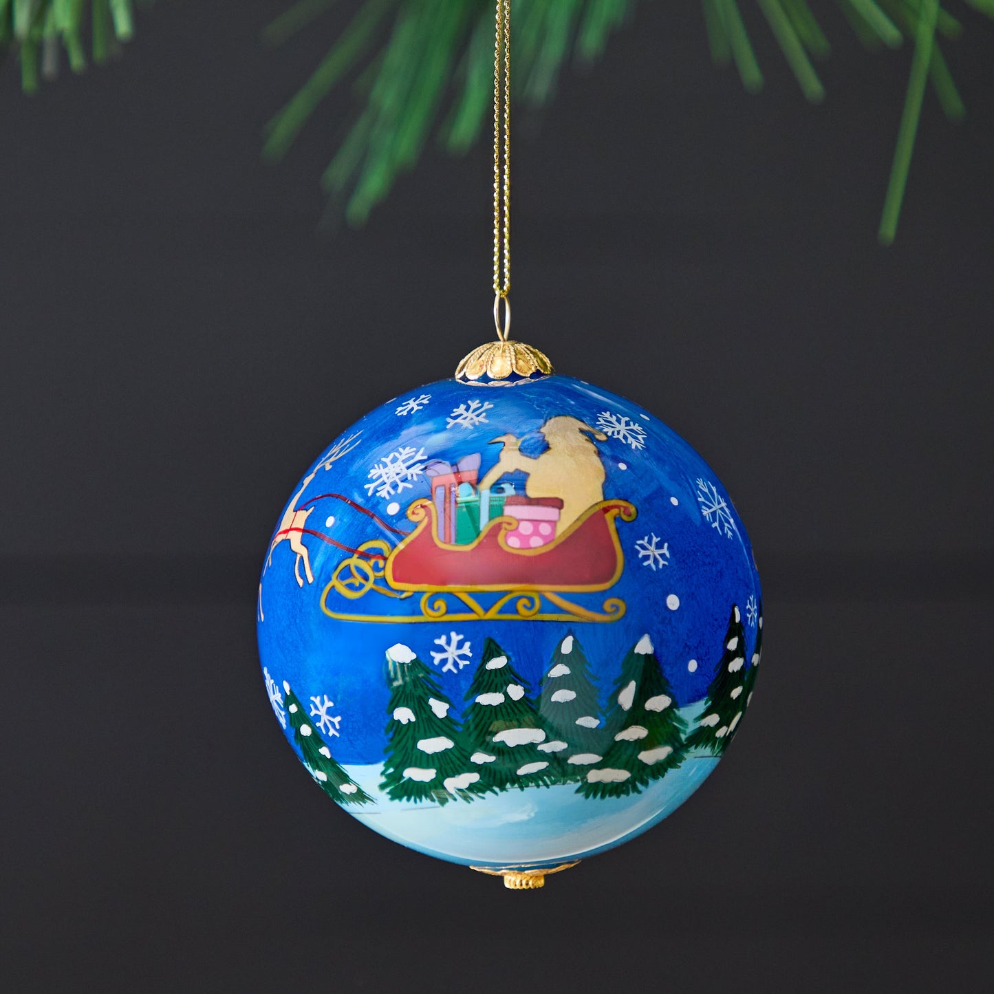 Pier 1 Li Bien Santa's Sleigh Ornament 2024