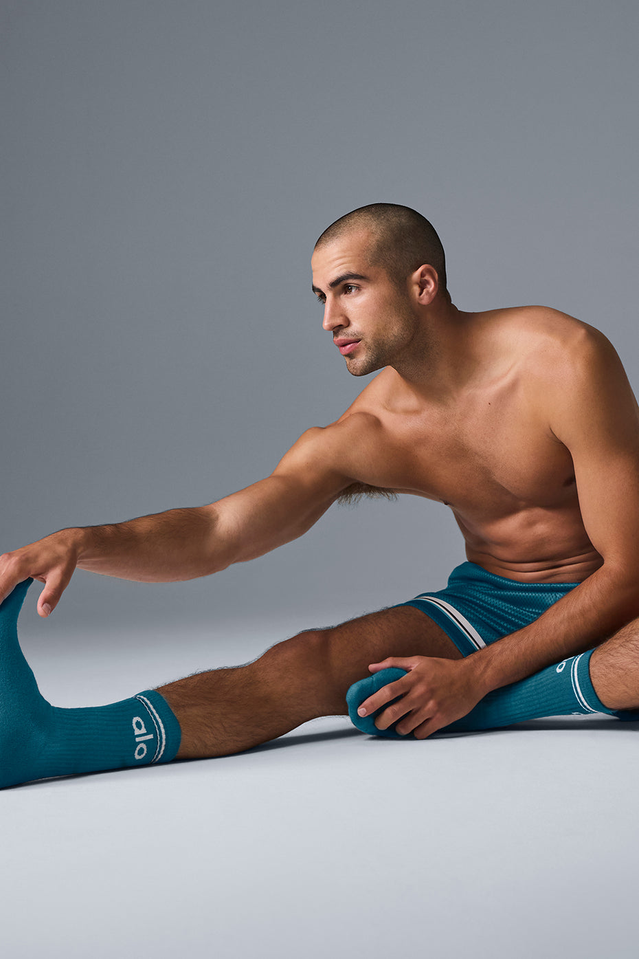 Unisex Throwback Sock - Oceanic Teal/White