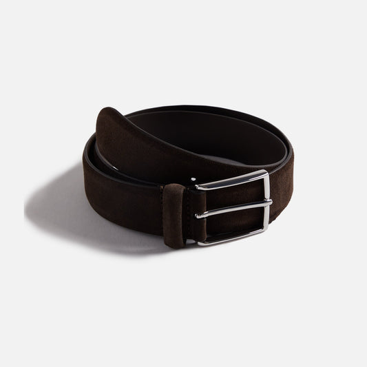 Anderson's Suede Semi Formal Belt - Dark Brown