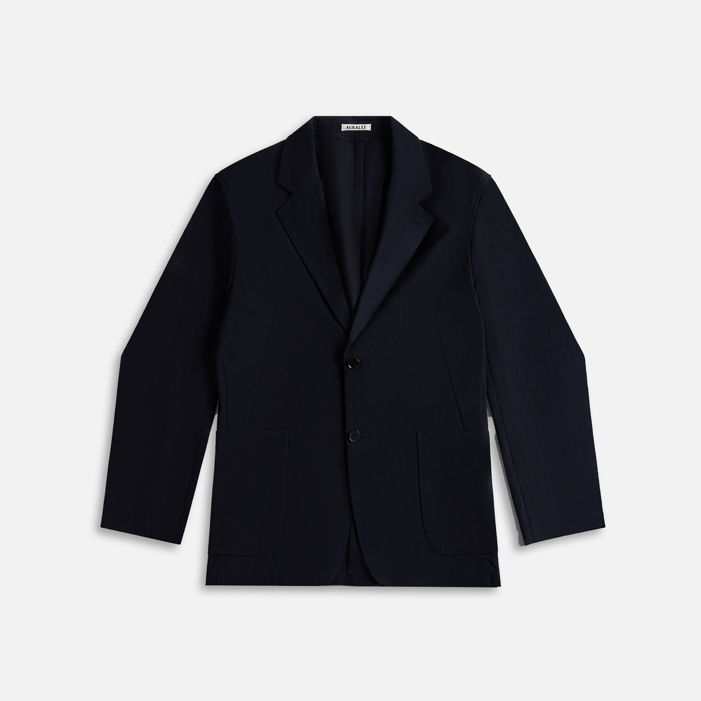 Auralee Hard Twist Cotton Silk Viyella Jacket - Dark Navy