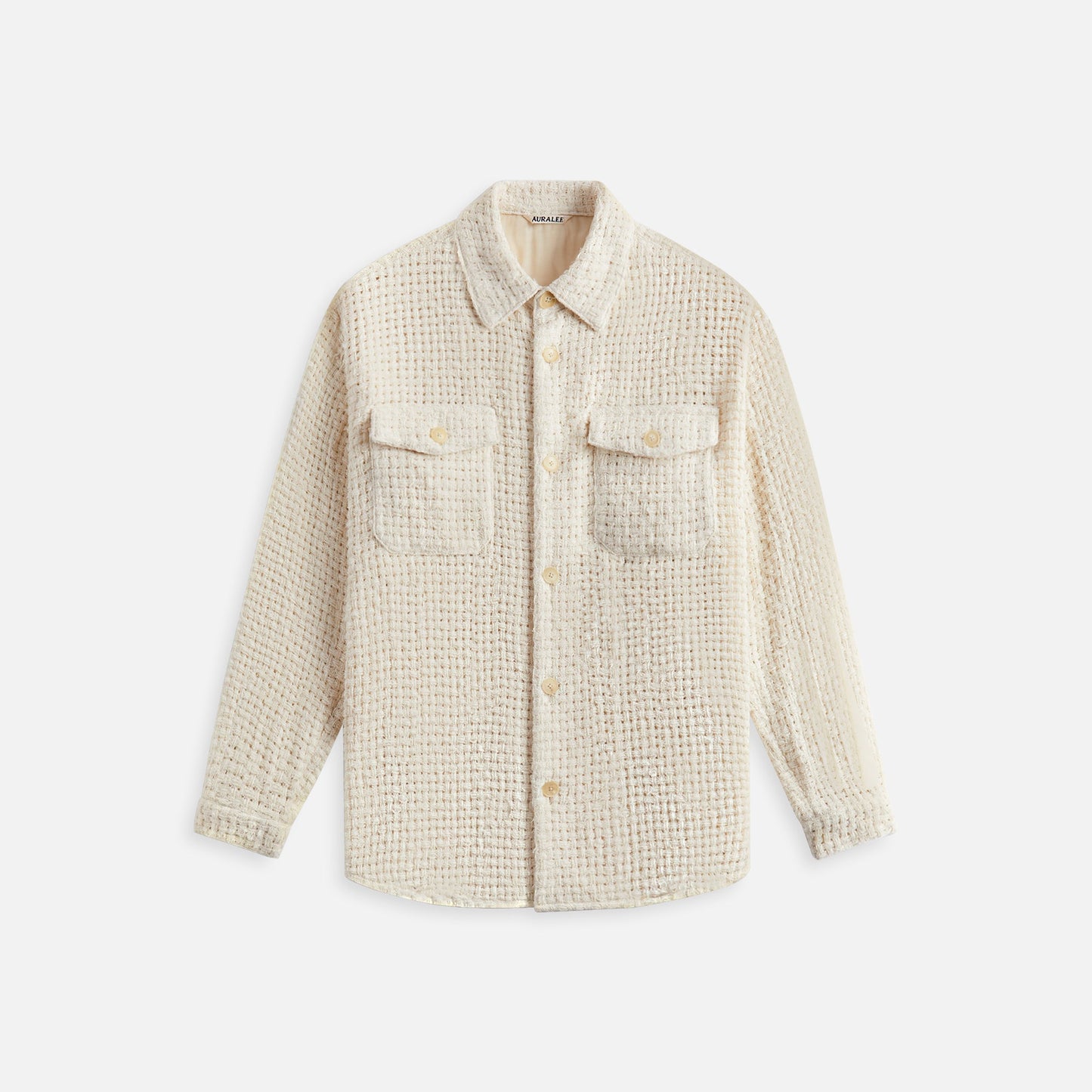Auralee Homespun Summer Tweed Mesh Shirt - Off White