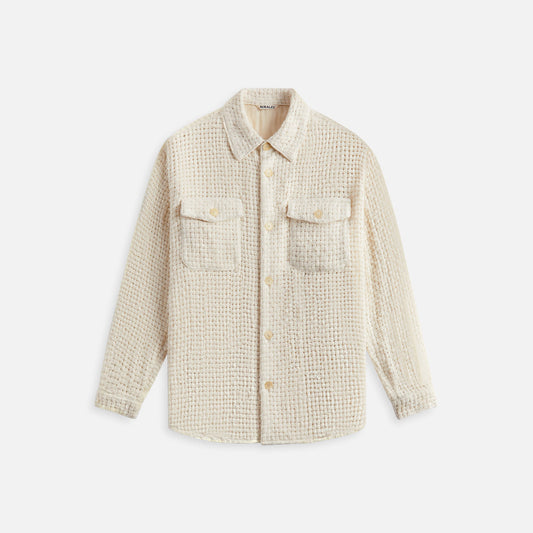 Auralee Homespun Summer Tweed Mesh Shirt - Off White