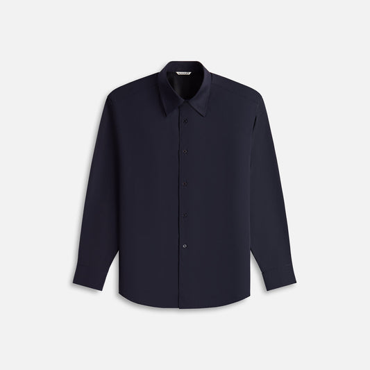 Auralee Superfine Tropical Wool Shirt - Dark Navy