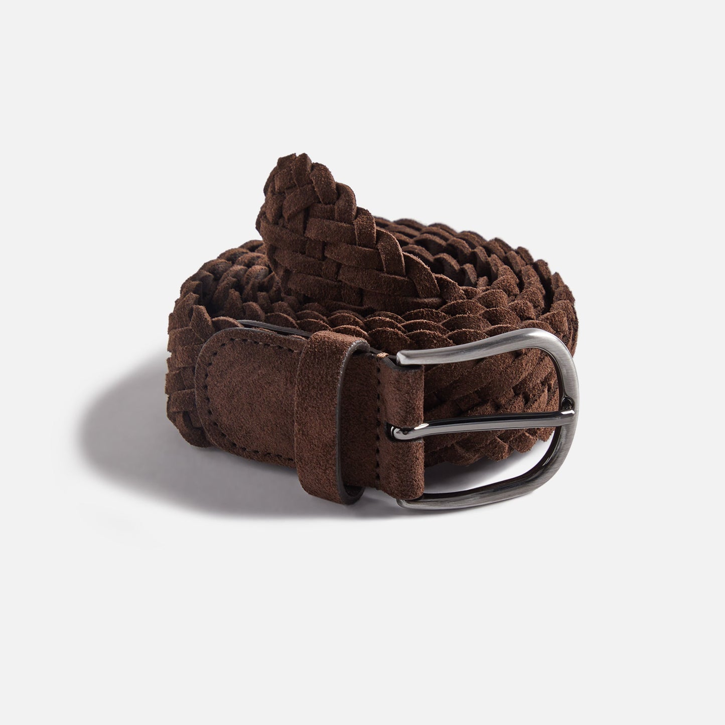 Anderson's Suede Woven Belt - Brown