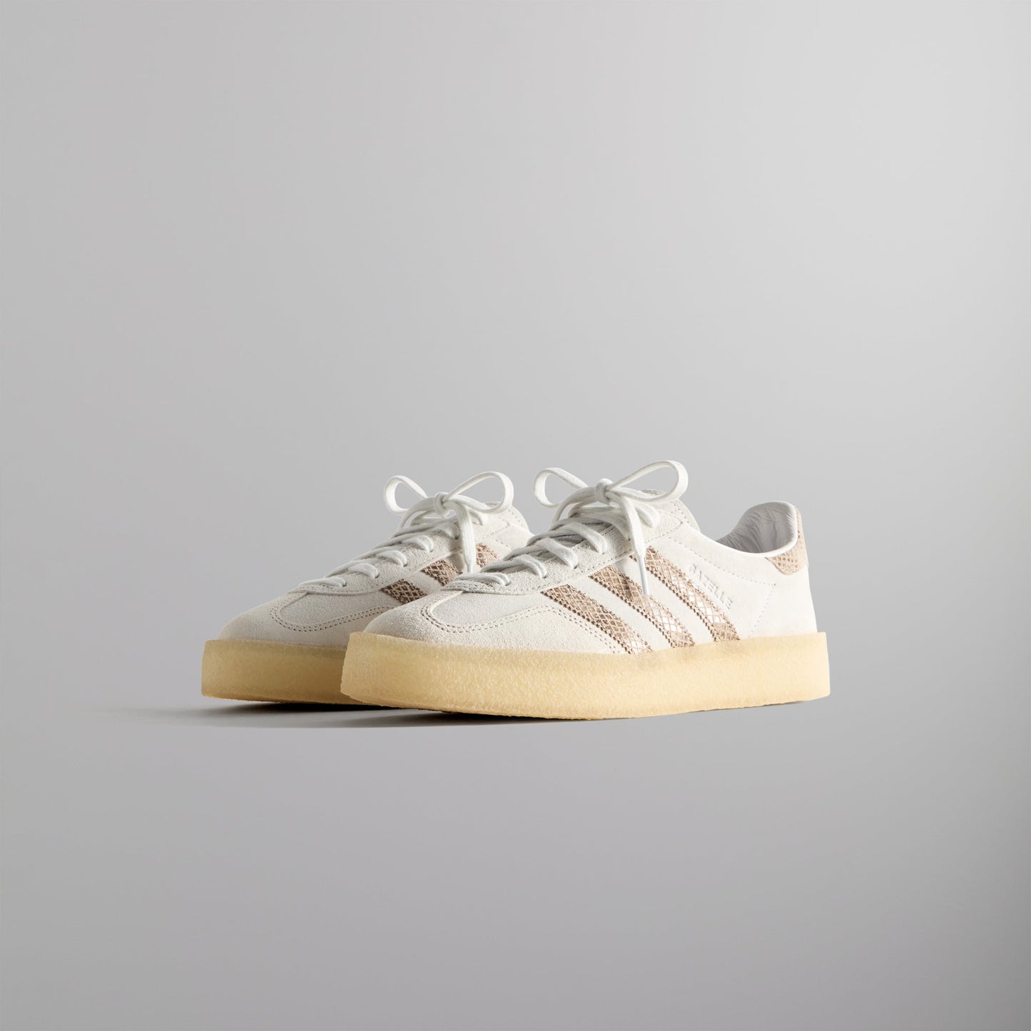 The 8th St Gazelle Indoor by Ronnie Fieg for adidas Originals & Clarks Originals - Crystal White / Brown PH