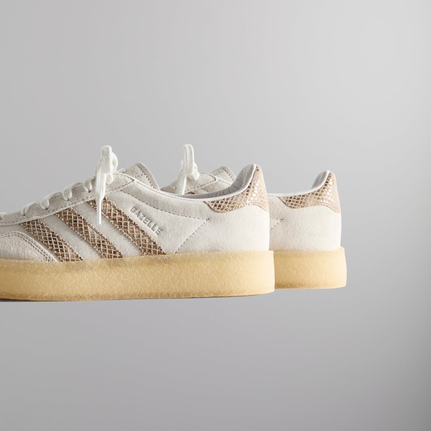 The 8th St Gazelle Indoor by Ronnie Fieg for adidas Originals & Clarks Originals - Crystal White / Brown PH