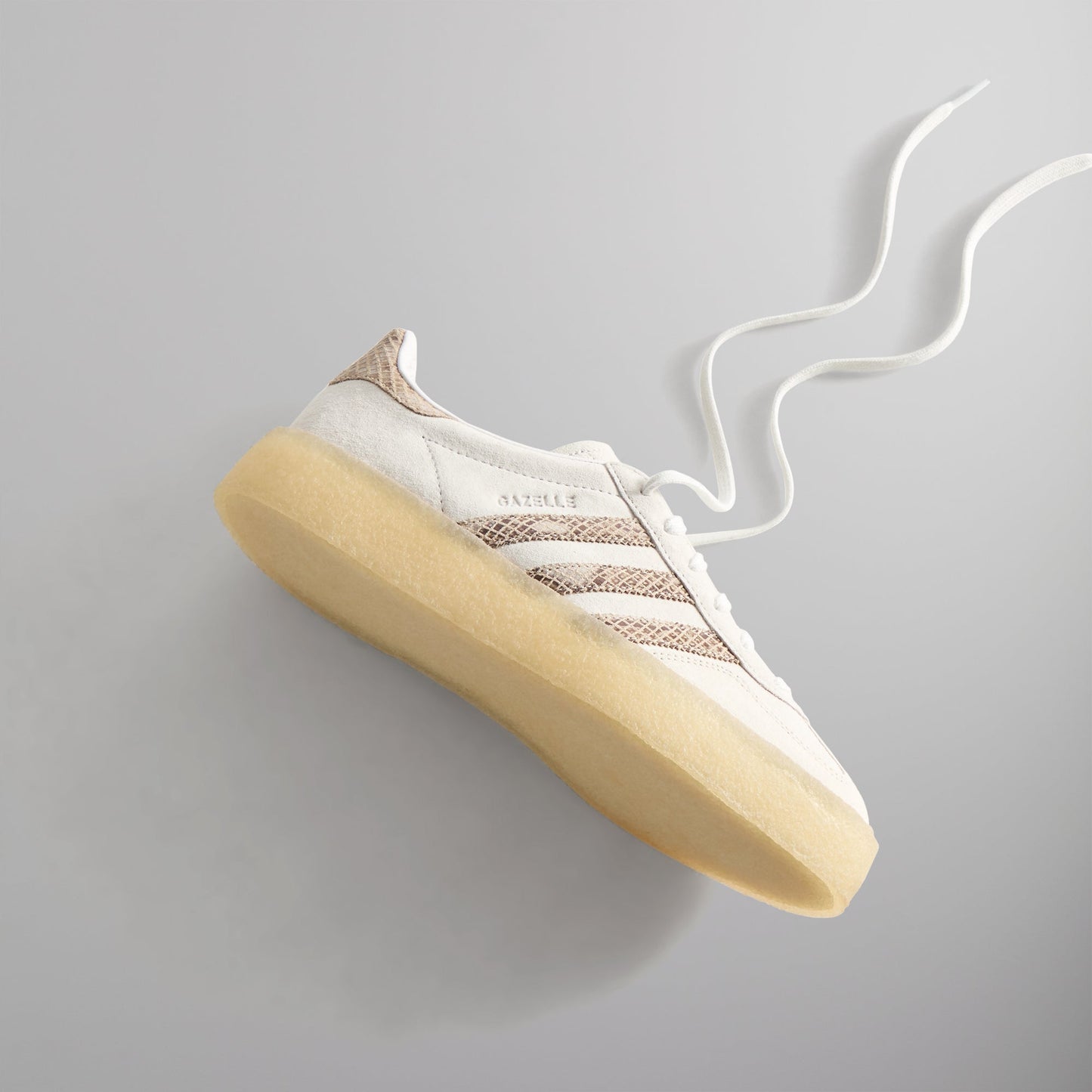 The 8th St Gazelle Indoor by Ronnie Fieg for adidas Originals & Clarks Originals - Crystal White / Brown PH