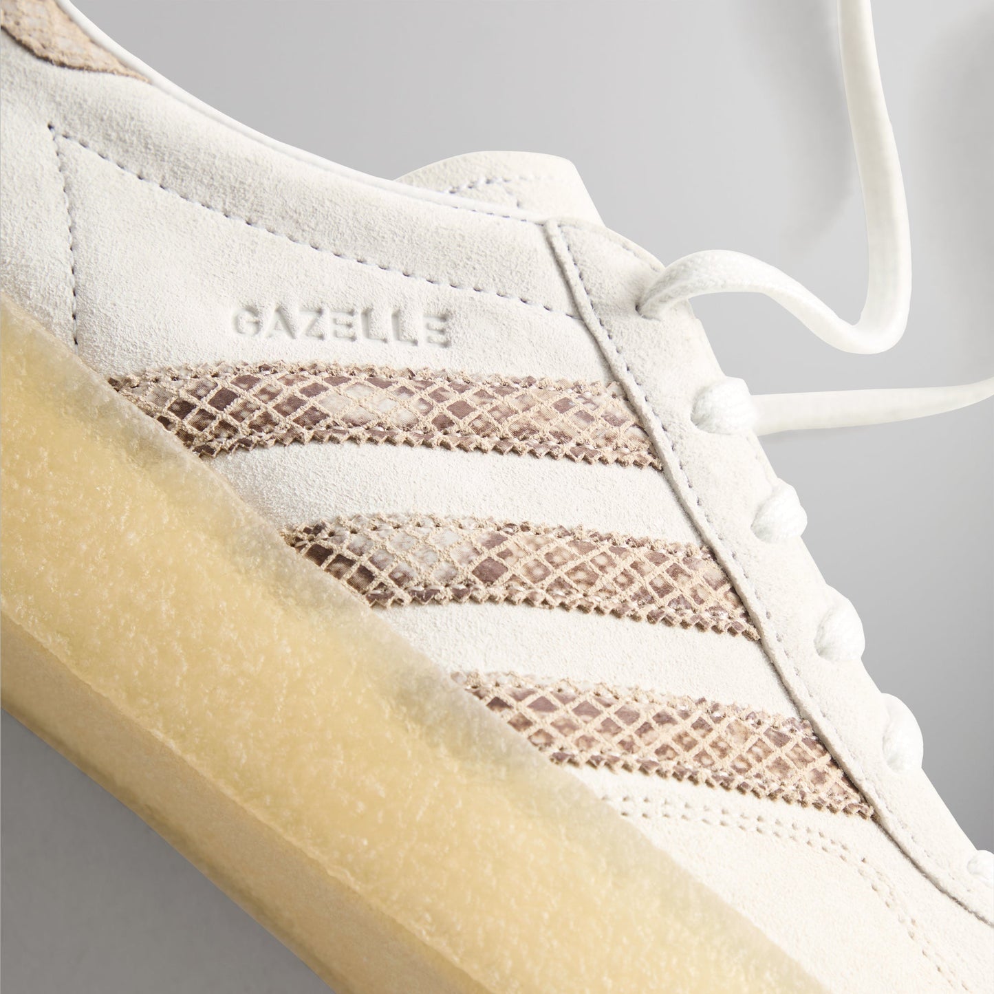 The 8th St Gazelle Indoor by Ronnie Fieg for adidas Originals & Clarks Originals - Crystal White / Brown PH