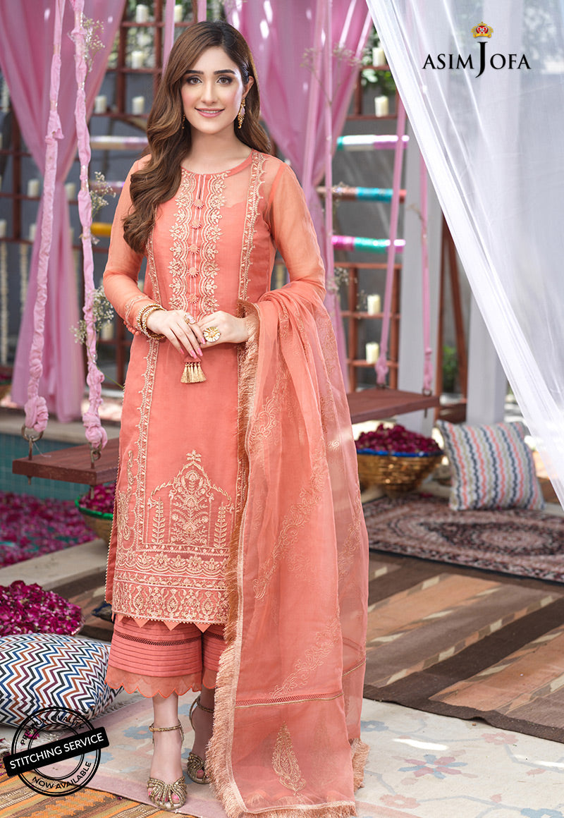 AJFC-04 EMBROIDERED ORGANZA 3 PCS