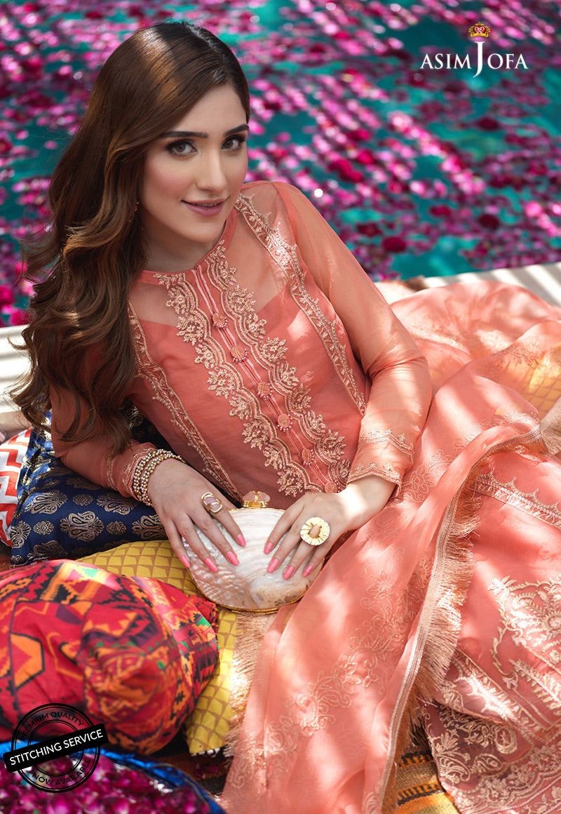 AJFC-04 EMBROIDERED ORGANZA 3 PCS
