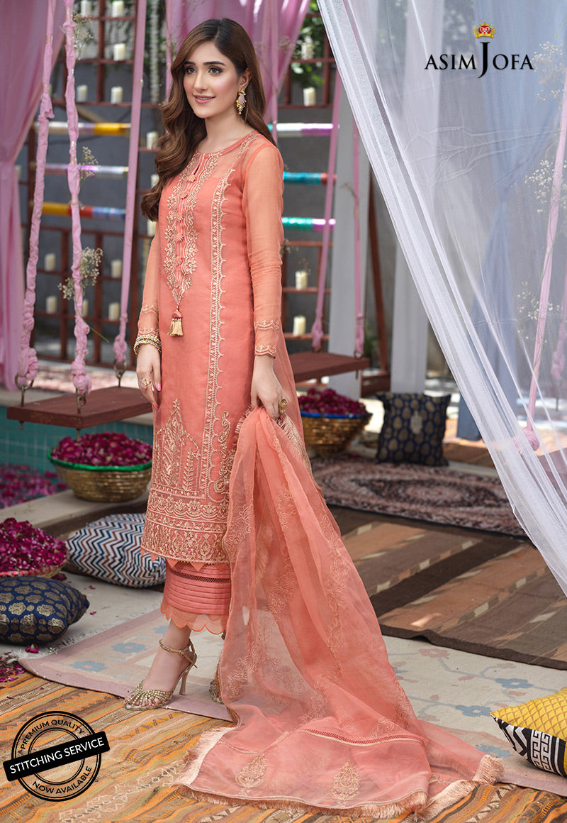 AJFC-04 EMBROIDERED ORGANZA 3 PCS