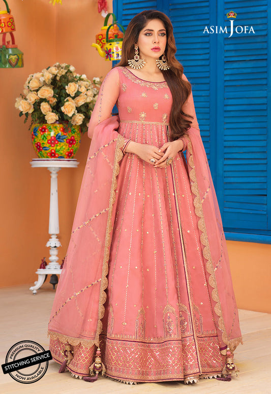 AJFC-67 EMBROIDERED ORGANZA 3 PCS