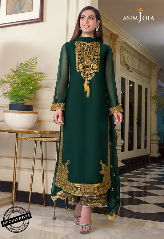 AJIM-03 EMBROIDERED CHIFFON 3 PCS