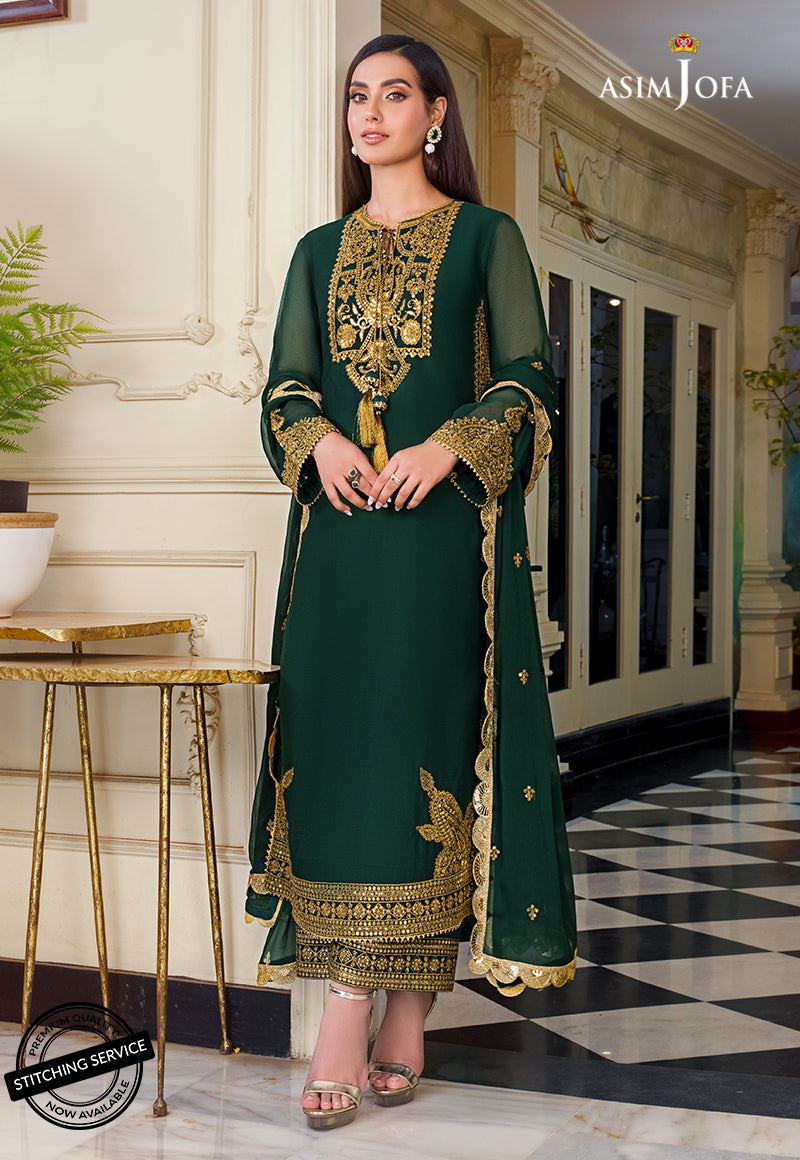 AJIM-03 EMBROIDERED CHIFFON 3 PCS