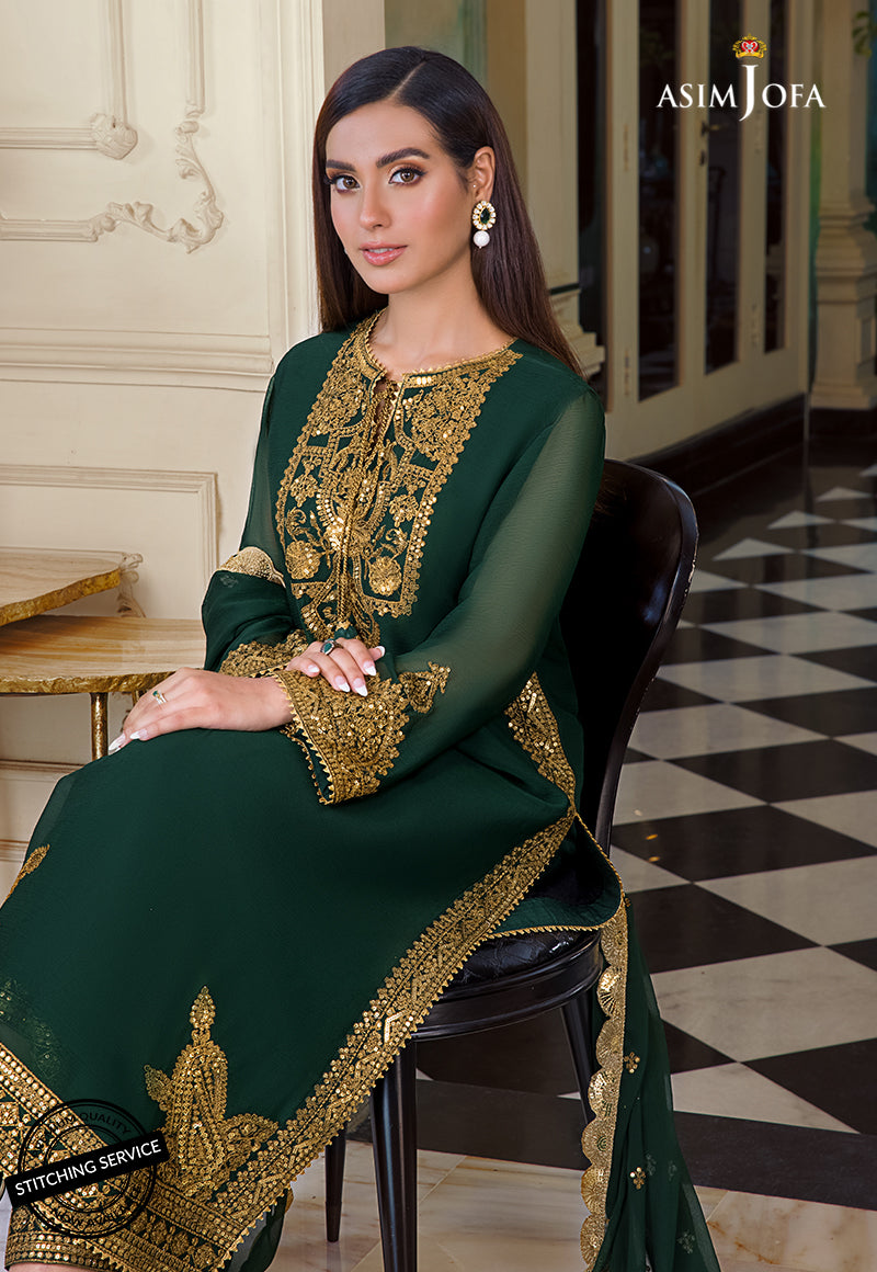 AJIM-03 EMBROIDERED CHIFFON 3 PCS