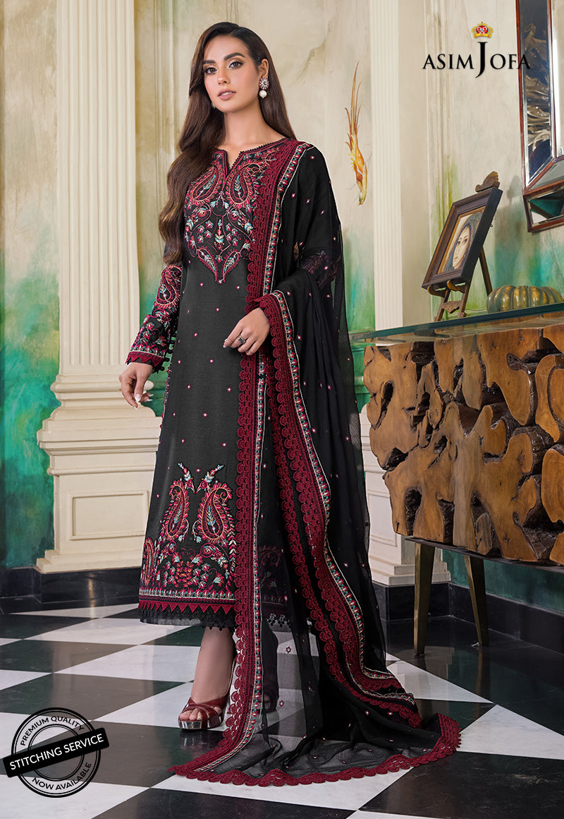 AJIM-07 EMBROIDERED PAPER COTTON 3 PCS